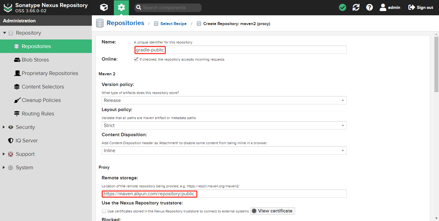 配置 maven2(proxy)